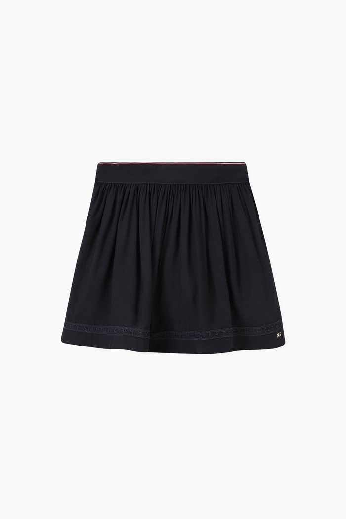 

Lace Tape Skirt in Viscose, Blue