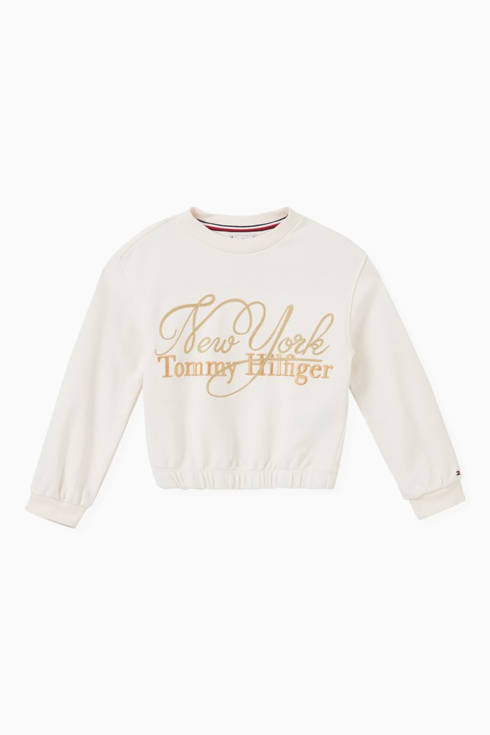 

Script Sweatshirt in Cotton, White