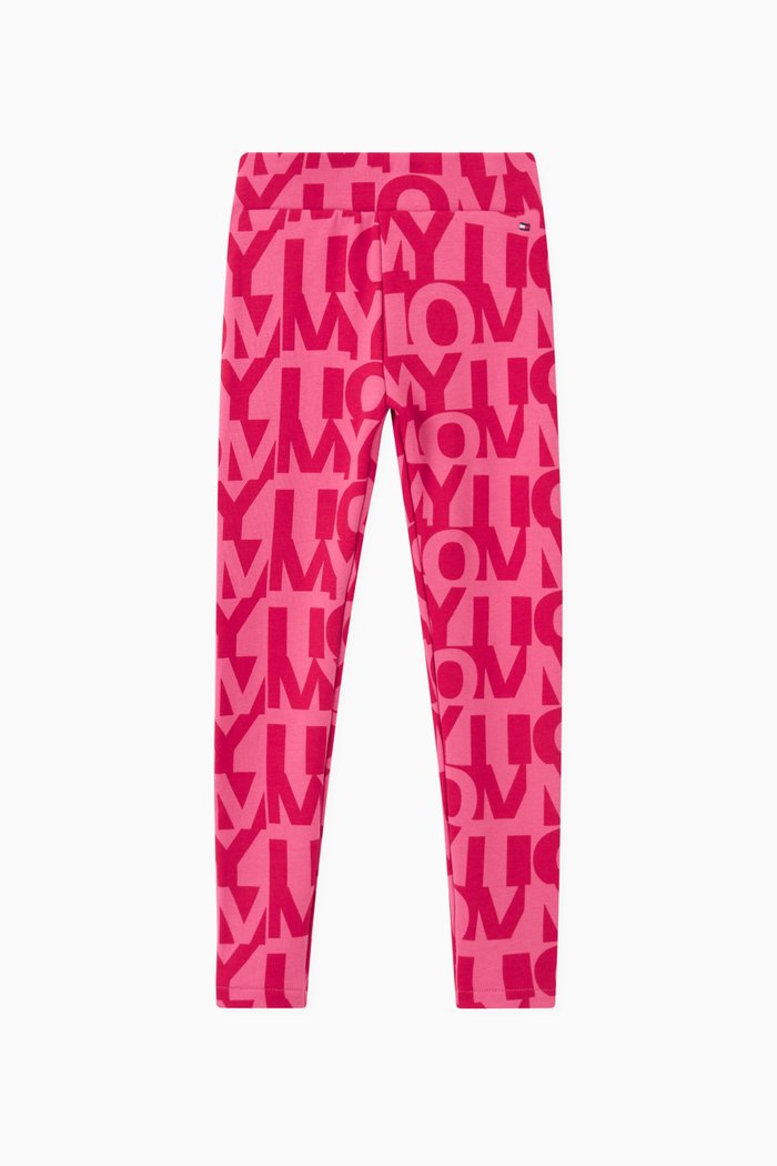 

Logo Leggings in Cotton Jersey, Red