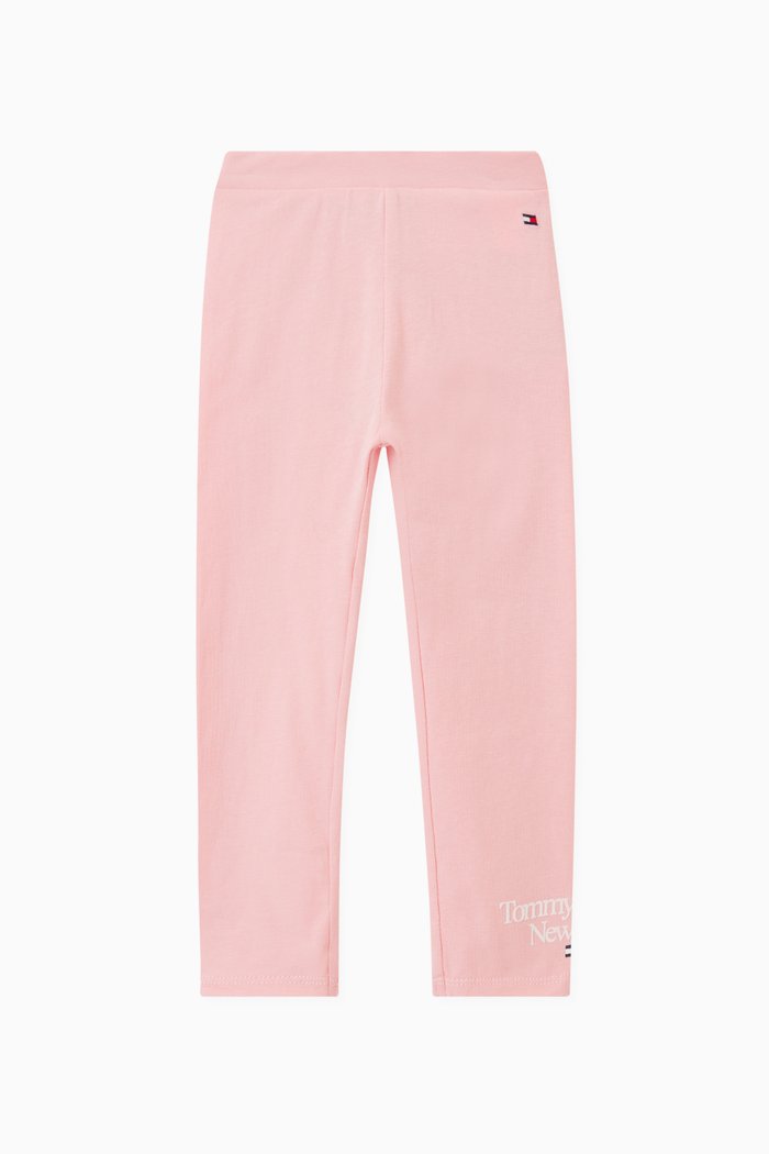 

Logo Leggings in Cotton Jersey, Pink