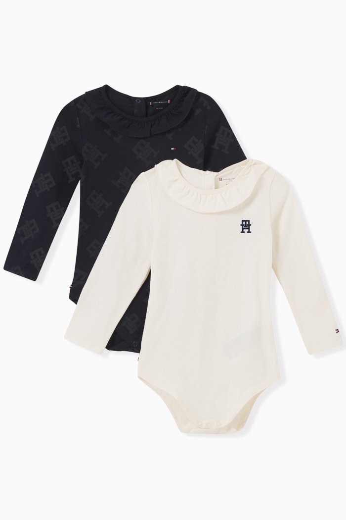 

Logo Bodysuit in Cotton, Set of 2, Multicolour