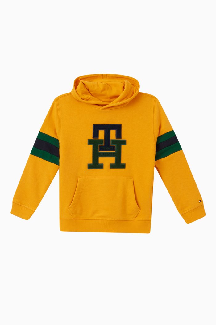 

Monogram Hoodie in Cotton Blend Terry, Yellow