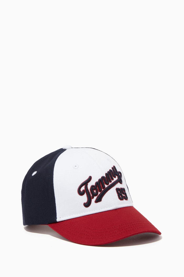 

Colour-block Embroidered Logo Cap, Blue