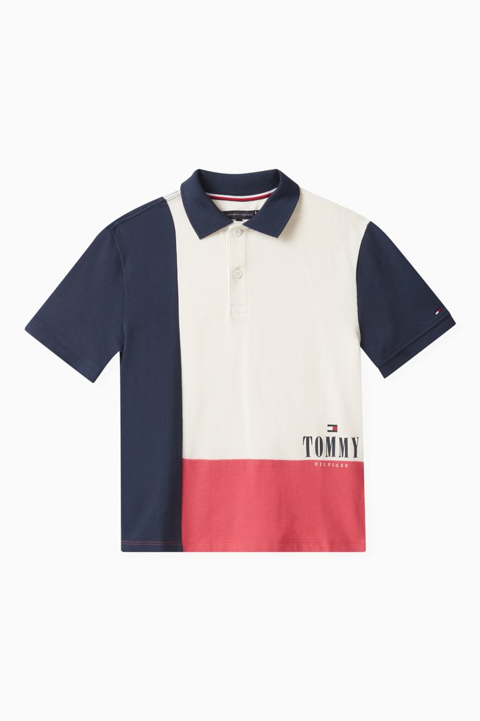 

Oversized Colour-block Polo in Organic Cotton, Multicolour