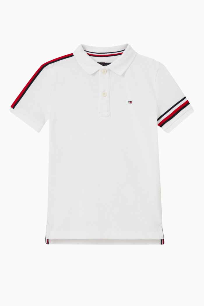 

Signature Tape Polo Shirt in Cotton, White