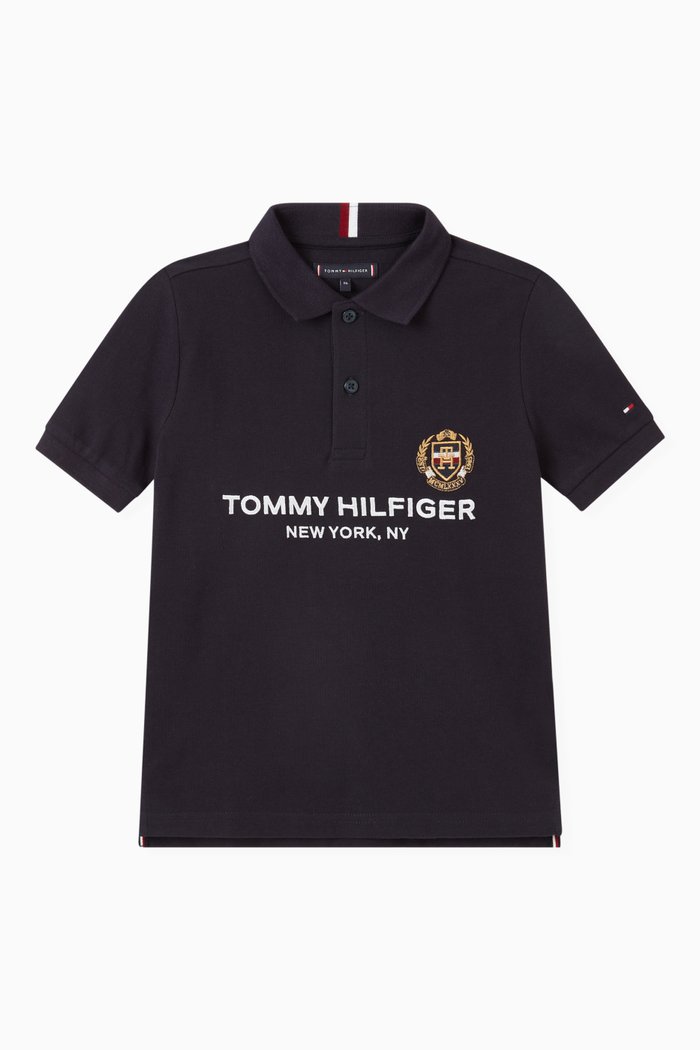 

Icons Crest Polo in Cotton Piqué, Blue