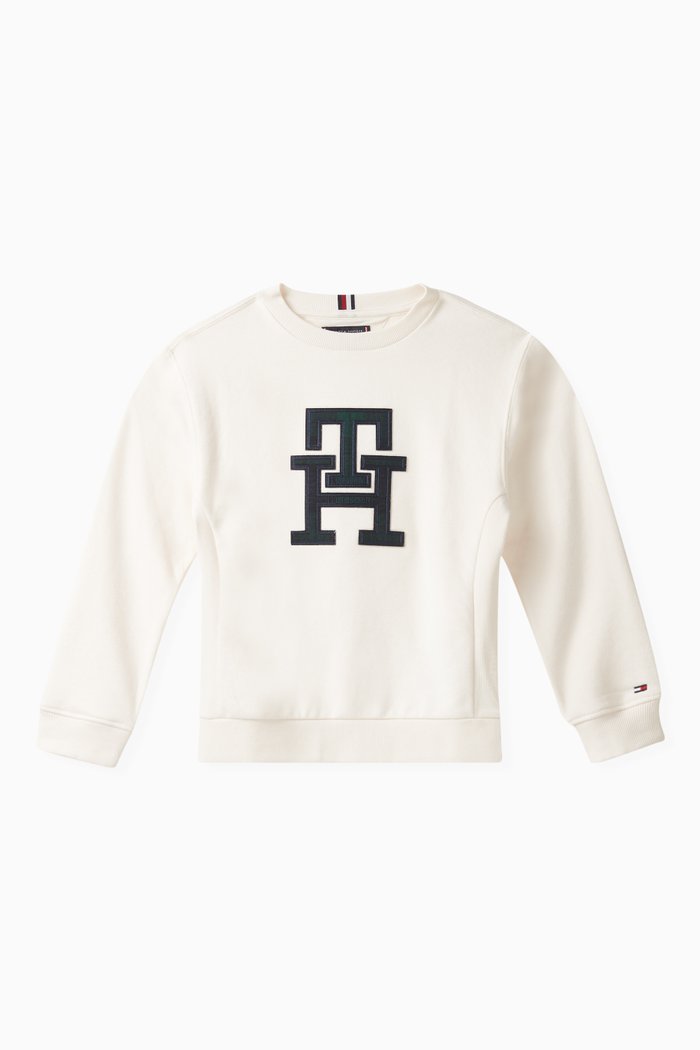 

Monogram Watch Sweatshirt in Cotton Blend, White