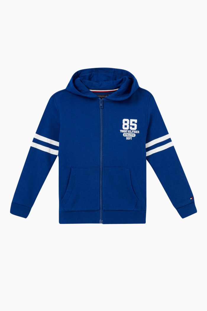 

Collegiate Striped Sweatshirt in Cotton-blend, Blue
