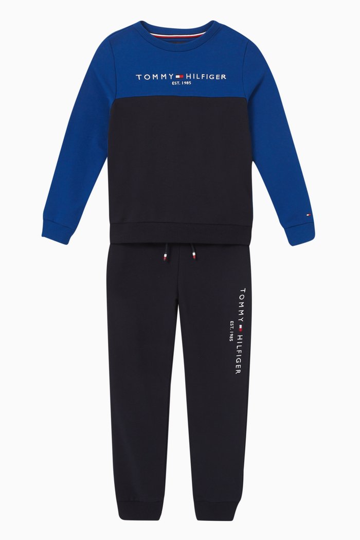 

Logo Tracksuit Set in Cotton, Blue