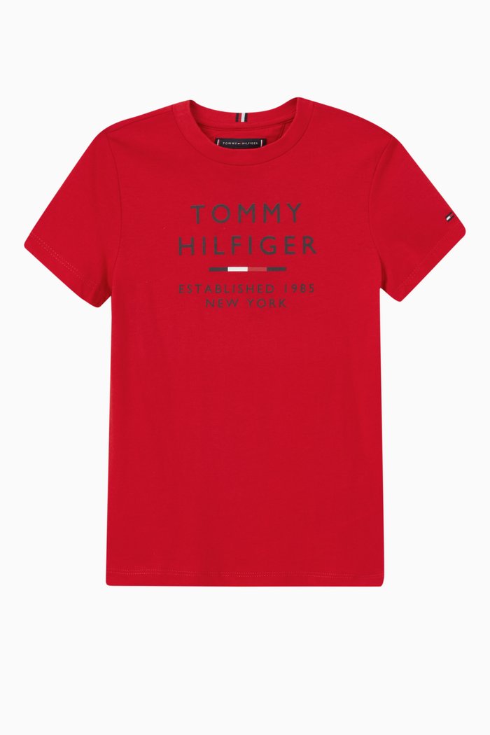 Logo T-shirt in Cotton, Red