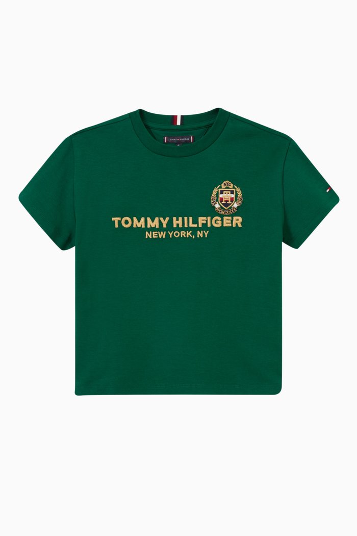 

Logo Embroidered T-shirt in Cotton, Green