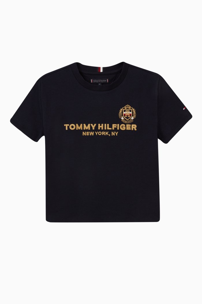

Logo Embroidered T-shirt in Cotton, Blue