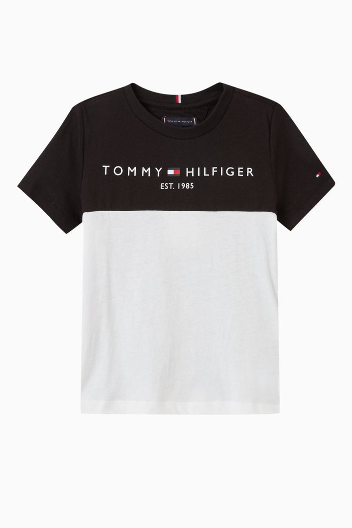 

Essential Colour-block T-shirt in Cotton, White