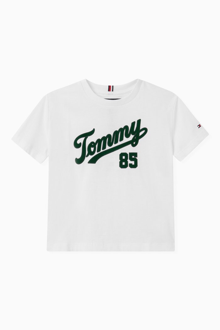 

Collegiate Logo Print T-shirt in Cotton Jersey, White