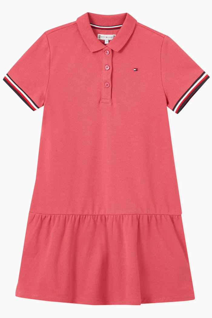 

Logo Polo Dress in Cotton, Pink