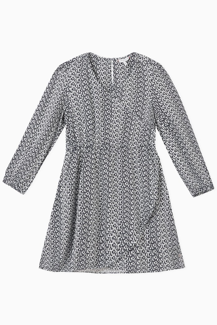 

Logo Wrap Dress in Viscose, Blue