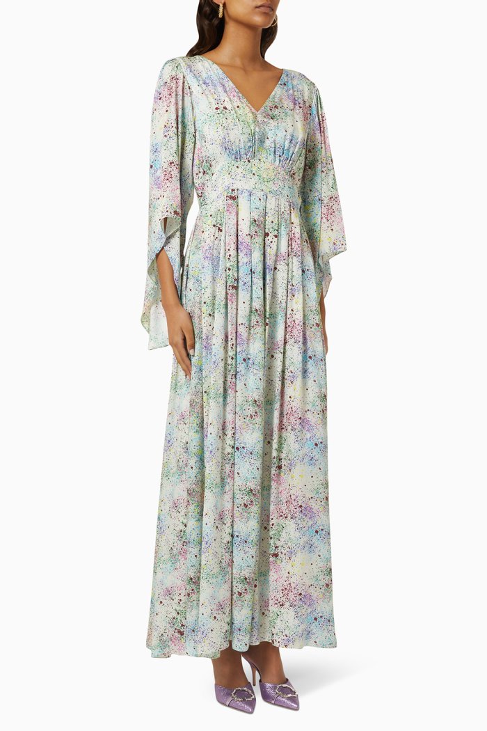 

Paint with Love-print Maxi Dress, Green