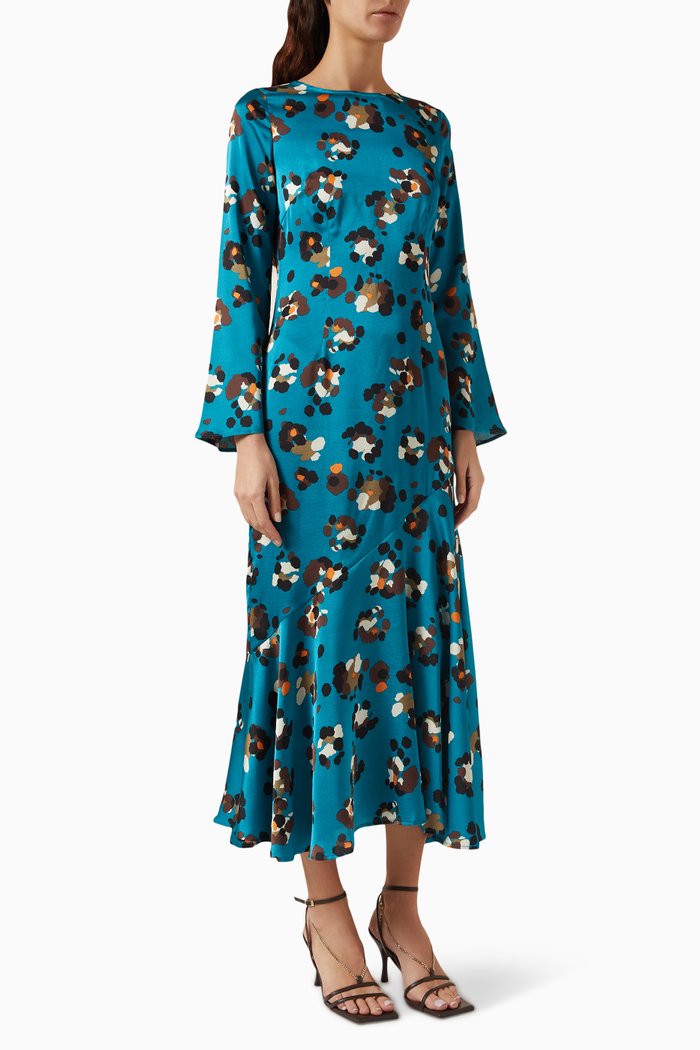 Leopard Charlie Dress in Viscose, Green