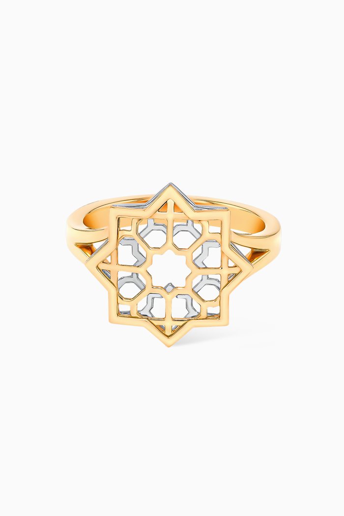 

Al Qasr Star Ring in 18kt White & Yellow Gold