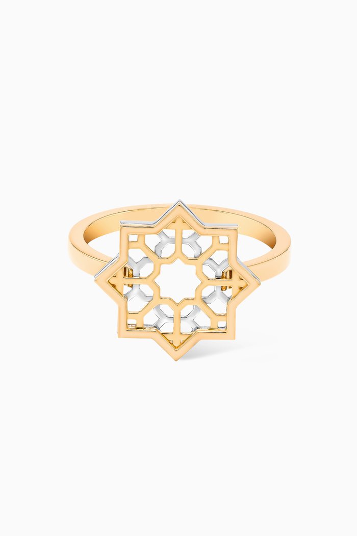 

Al Qasr Star Ring in 18kt White & Yellow Gold