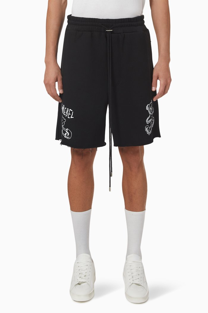 

Scribble Sweat Shorts in Jersey, Black