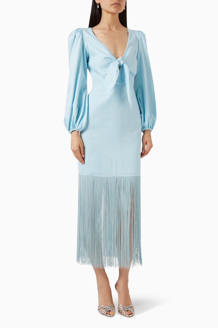

Marea Dress in Linen, Blue
