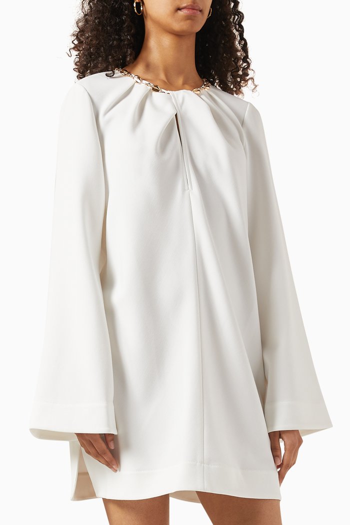 

Amanda Shell Necklace Midi Dress, White