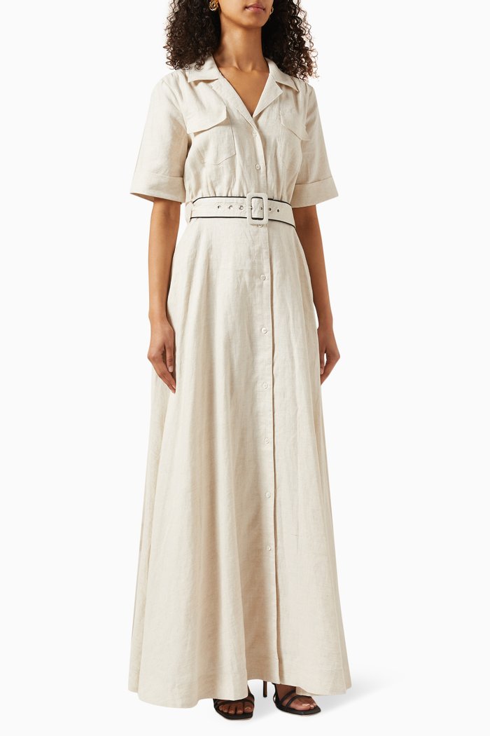 

Millie Maxi Dress in Taffeta, Neutral