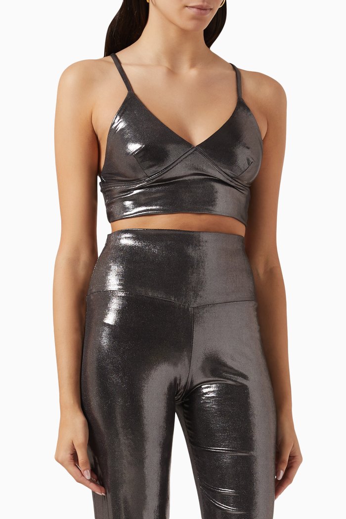 

Metallic Crop Top, Grey