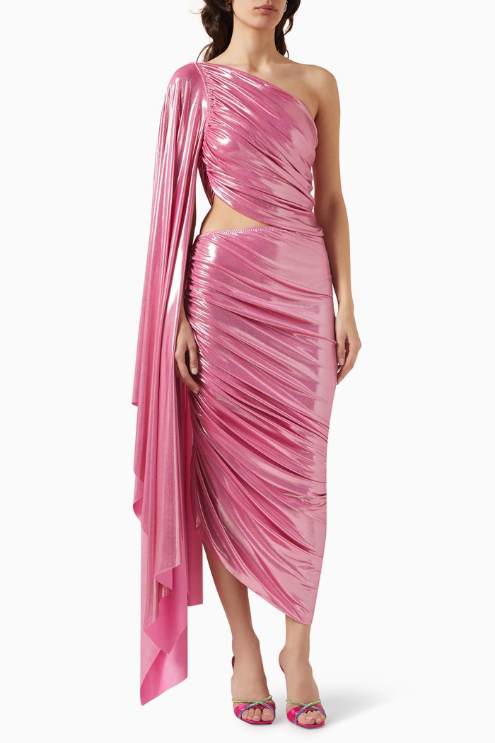 Diana Bra Top with Sleeve in Lamé Jersey, Pink