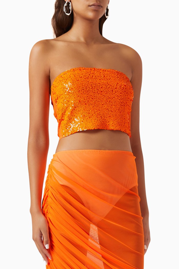 

Tube Top in Sequins, Orange