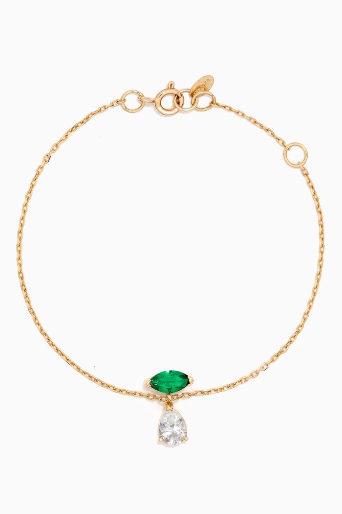 

Emerald White Topaz Bracelet in 18kt Yellow Gold