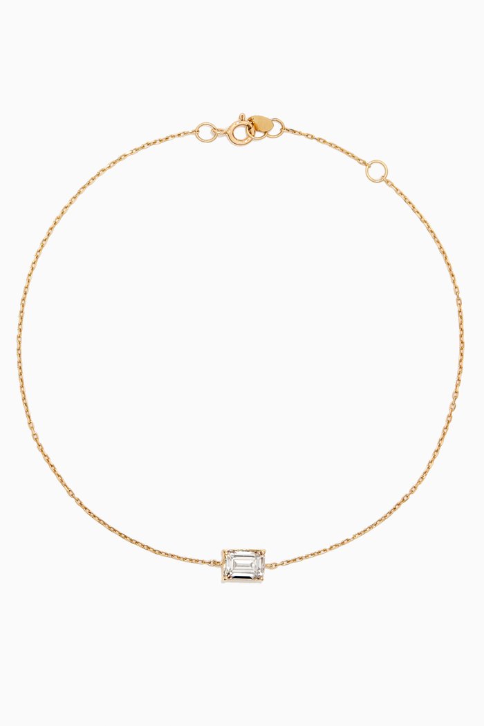 

White Topaz Baguette Anklet in 18kt Yellow Gold