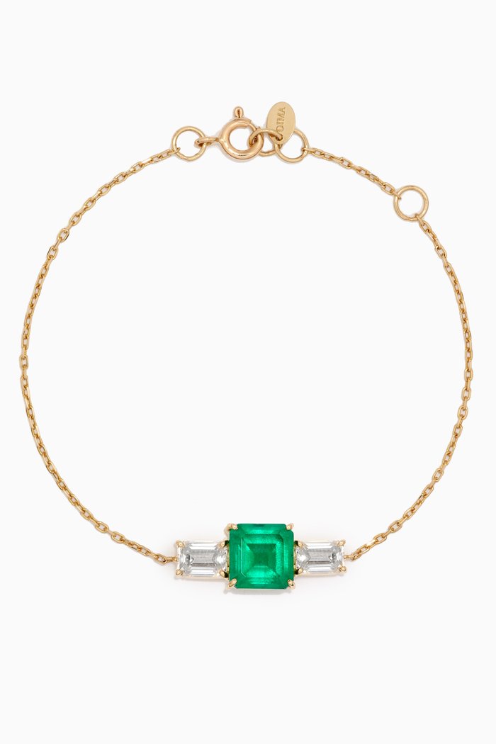 

Emerald White Topaz Bracelet in 18kt Yellow Gold