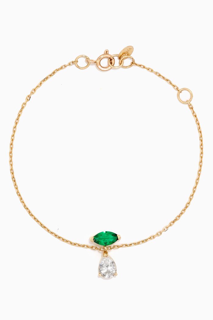 

Emerald White Topaz Bracelet in 18kt Yellow Gold