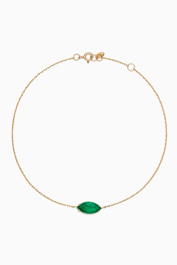 

Emerald Marquise Anklet in 18kt Yellow Gold
