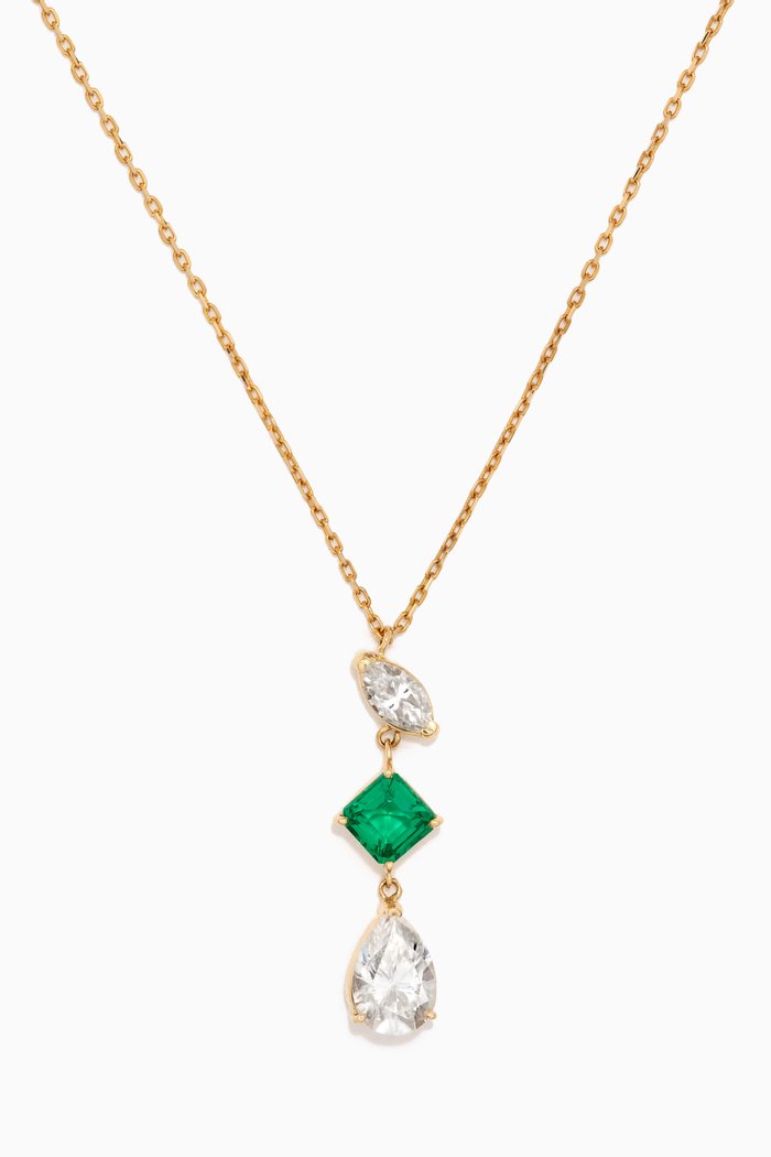 

Emerald White Topaz Necklace in 18kt Yellow Gold