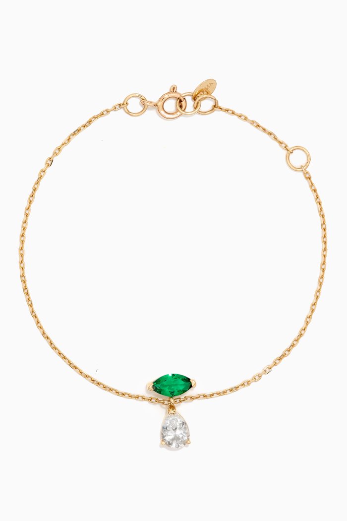 

Emerald White Topaz Bracelet in 18kt Yellow Gold