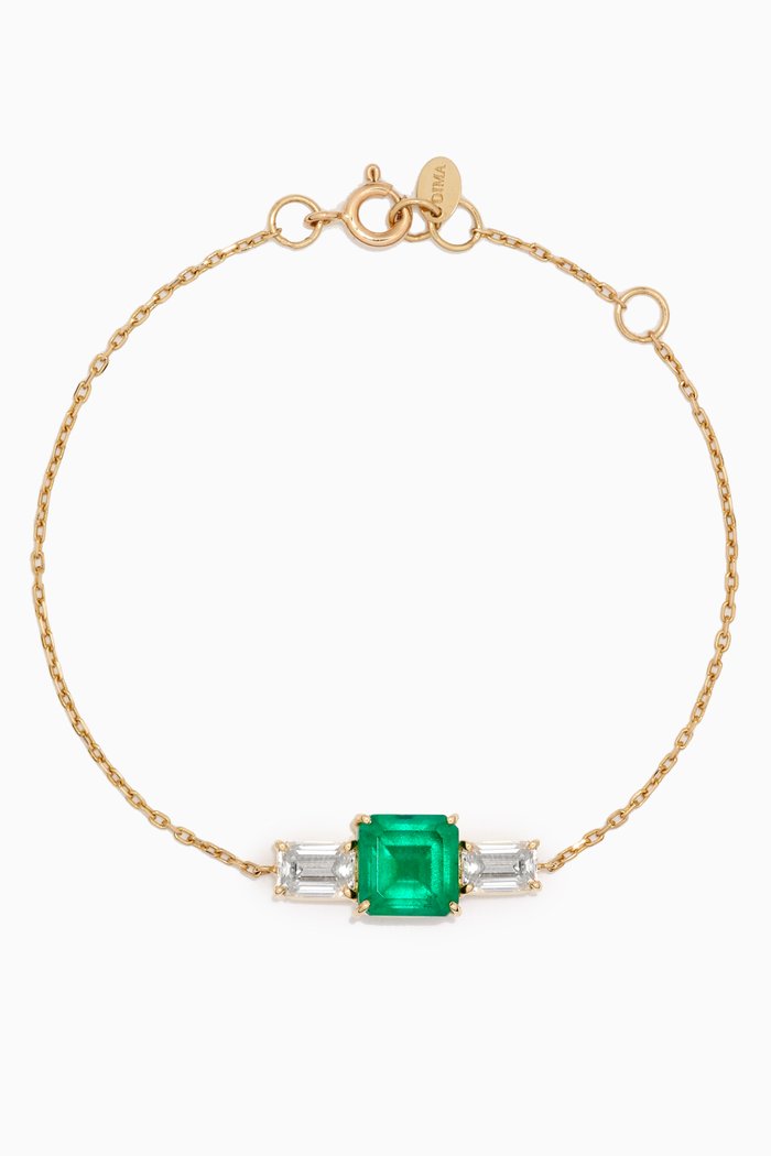 

Emerald White Topaz Bracelet in 18kt Yellow Gold