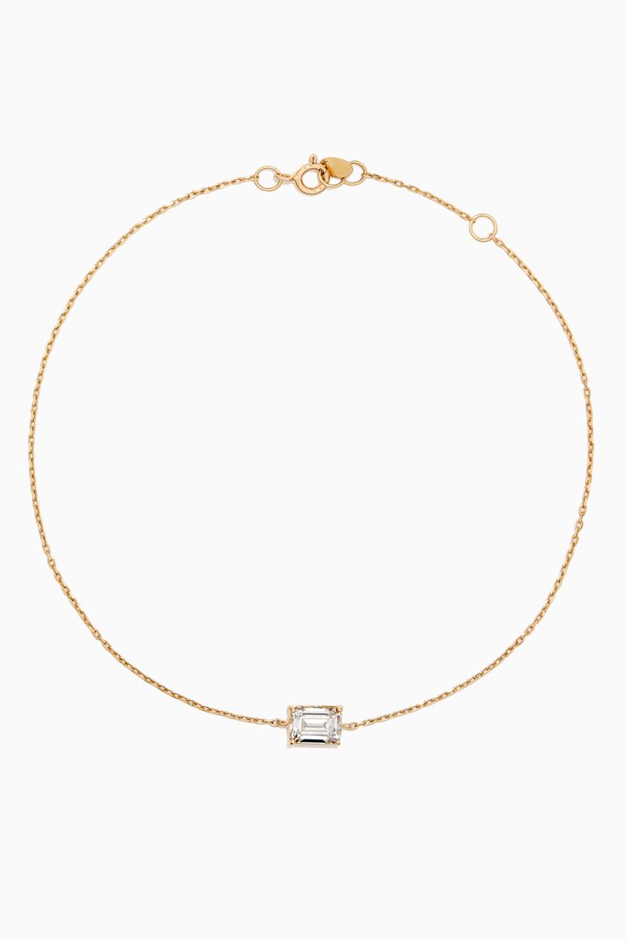 

White Topaz Baguette Anklet in 18kt Yellow Gold