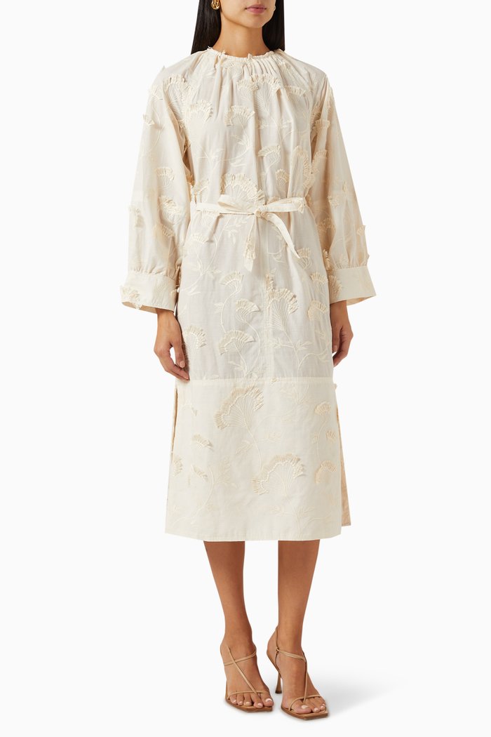 

Astrid Midi Dress in Cotton-blend, Neutral