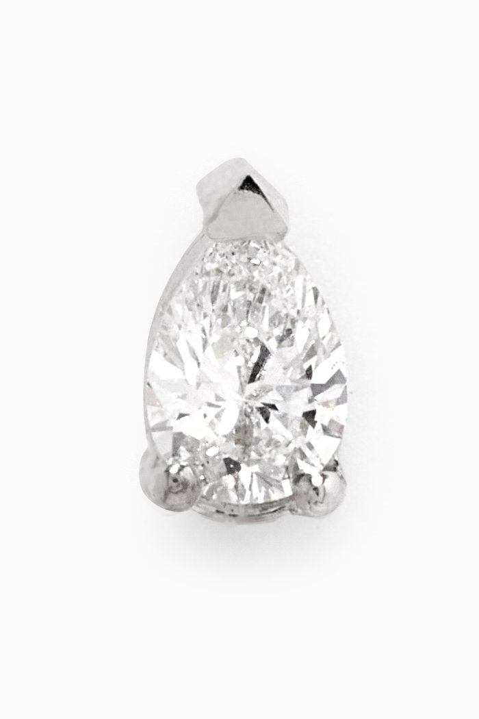Diamond Single Ear Piercing in 18kt White Gold