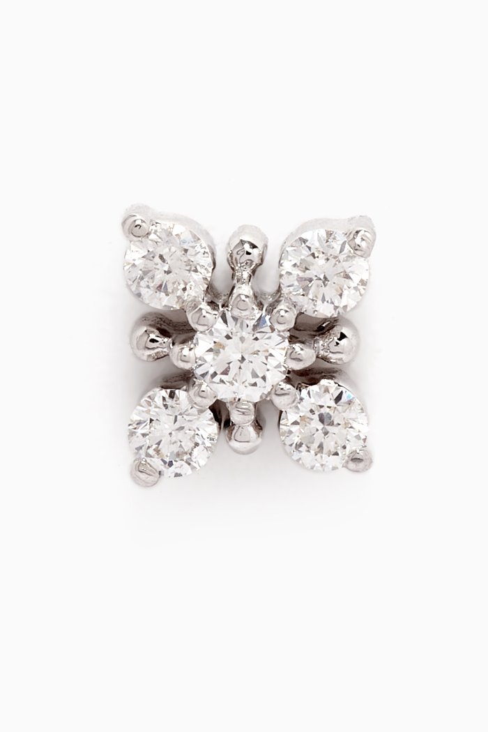 Diamond Single Ear Piercing in 18kt White Gold