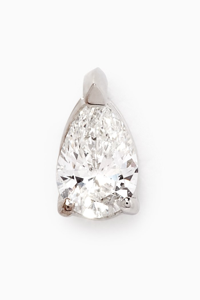 Diamond Single Ear Piercing in 18kt White Gold