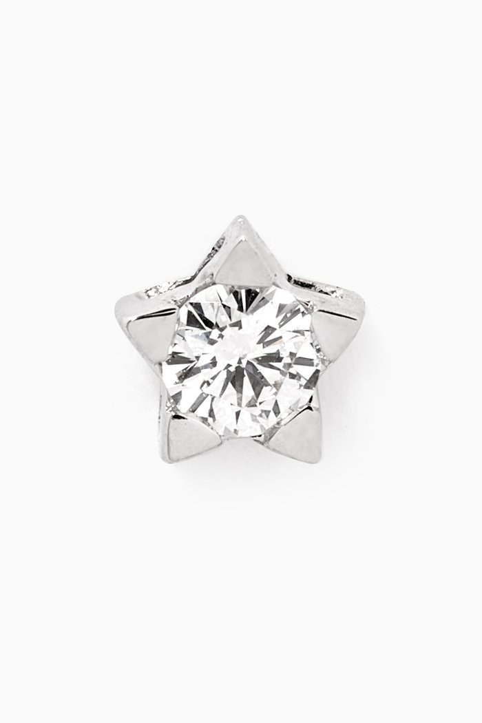 Diamond Single Ear Piercing in 18kt White Gold