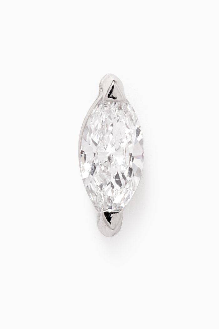 Diamond Single Ear Piercing in 18kt White Gold