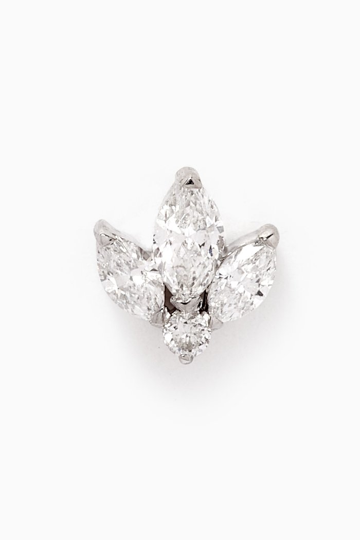 Diamond Single Ear Piercing in 18kt White Gold