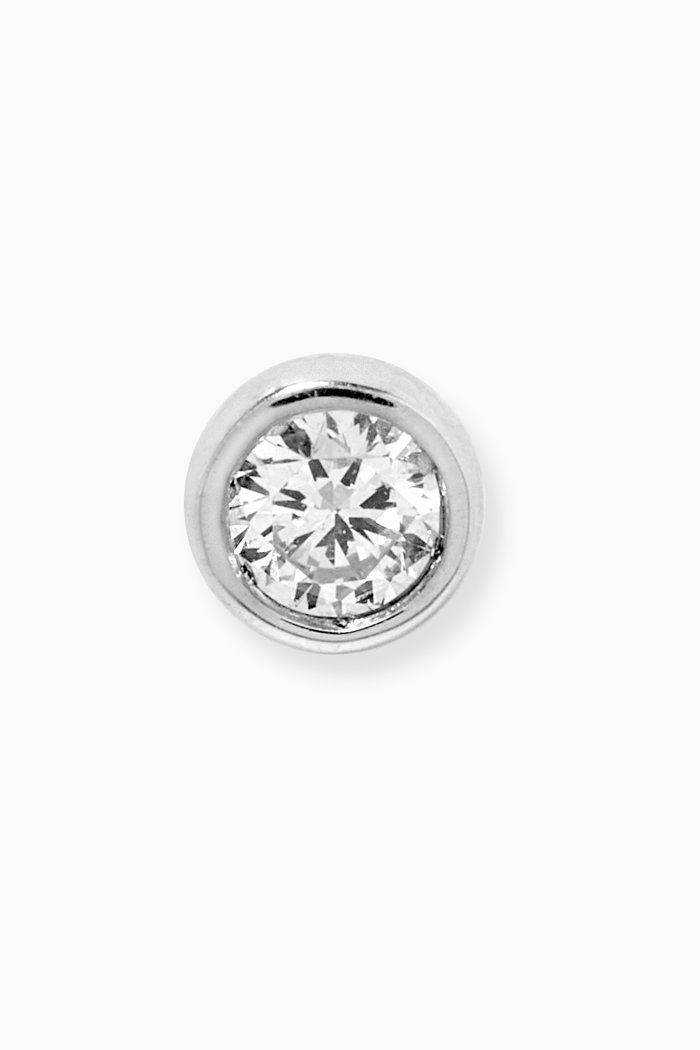 Diamond Single Ear Piercing in 18kt White Gold