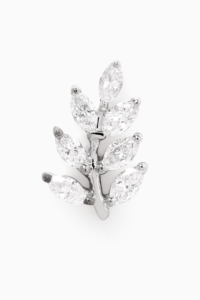 Diamond Single Ear Piercing in 18kt White Gold