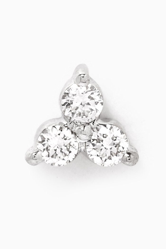 Diamond Single Ear Piercing in 18kt White Gold